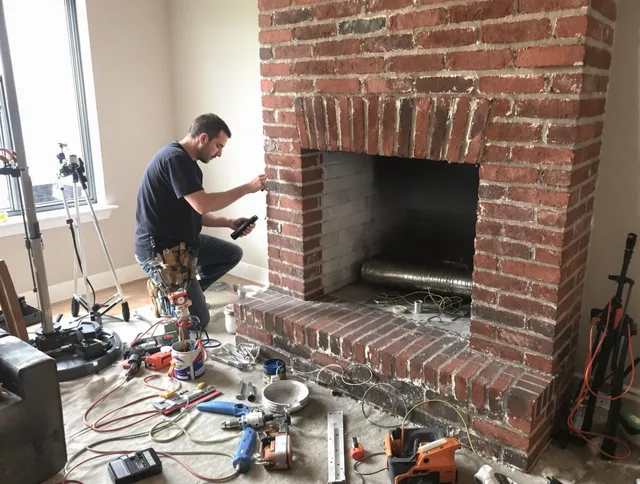 San Clemente Chimney Sweep specialist finalizing chimney liner service in San Clemente, CA