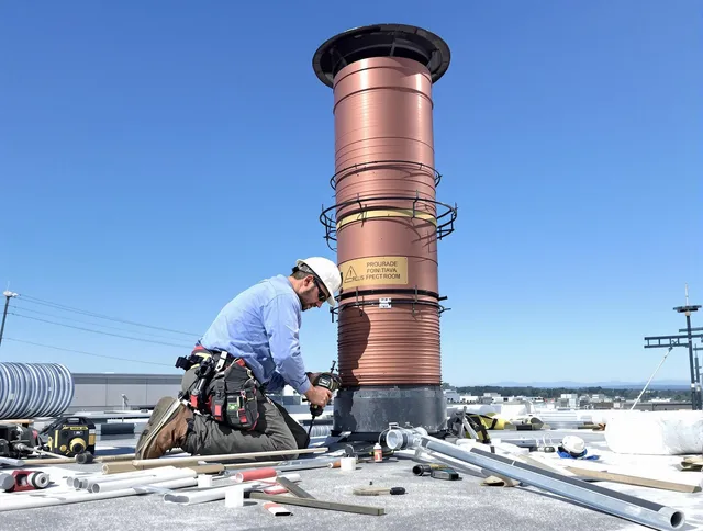 Installed chimney liner by San Clemente Chimney Sweep in San Clemente, CA
