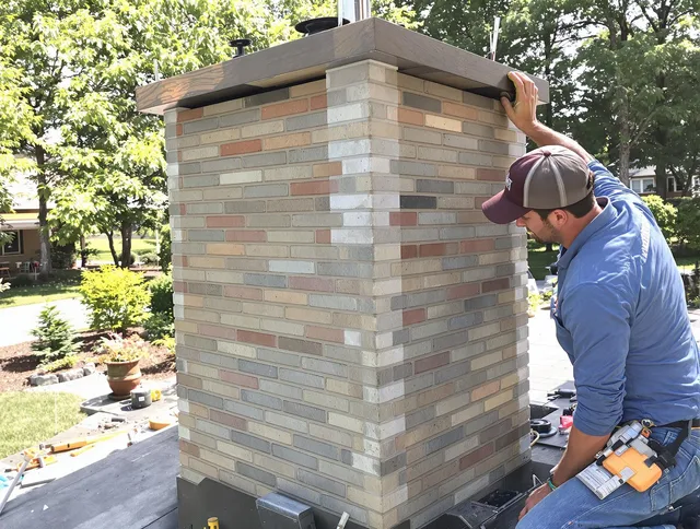 San Clemente Chimney Sweep completing a modern chimney remodel in San Clemente, CA