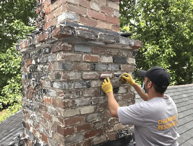 In-progress chimney restoration by San Clemente Chimney Sweep in San Clemente, CA