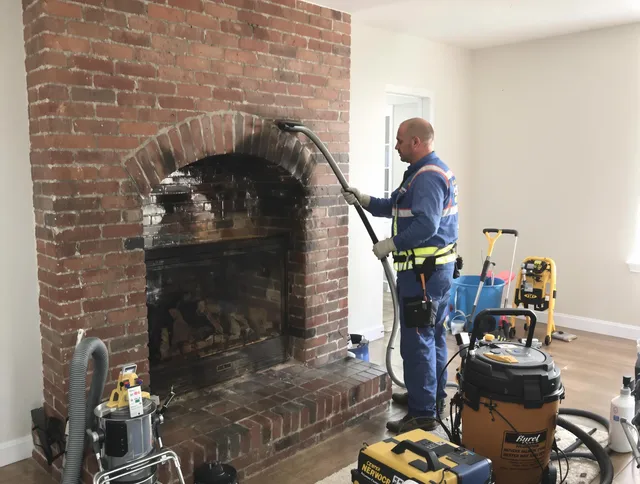 San Clemente Chimney Sweep expert performing detailed chimney sweep in San Clemente, CA