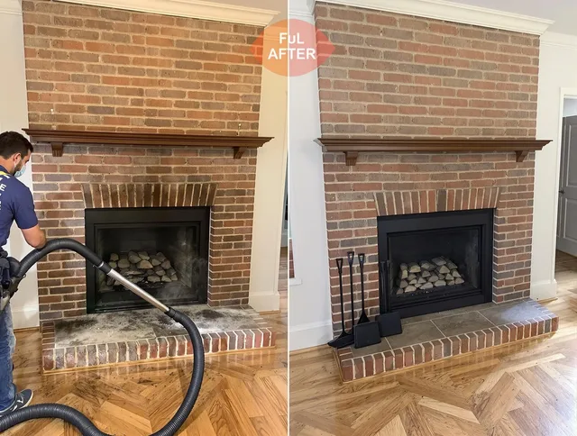 San Clemente Chimney Sweep carefully sanitizing a fireplace in San Clemente, CA