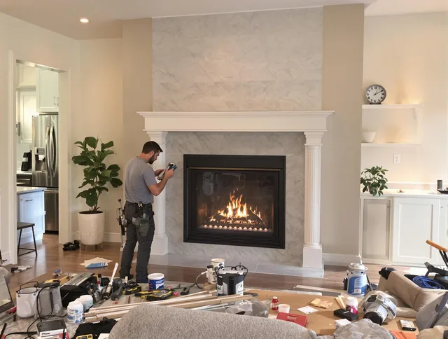 Newly installed fireplace by San Clemente Chimney Sweep in San Clemente, CA