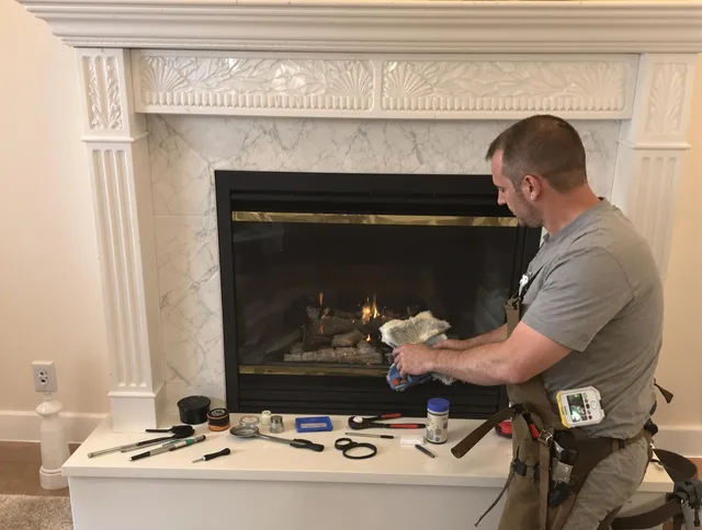 San Clemente Chimney Sweep performing fireplace maintenance in San Clemente, CA